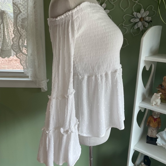 White Altard state off the shoulder blouse M - Picture 2 of 5
